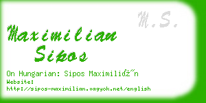 maximilian sipos business card